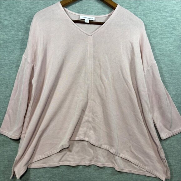 Pure J Jill‎ Sand Washed Pink V Neck Tunic 3/4 Sleeve M Petite - Picture 1 of 5